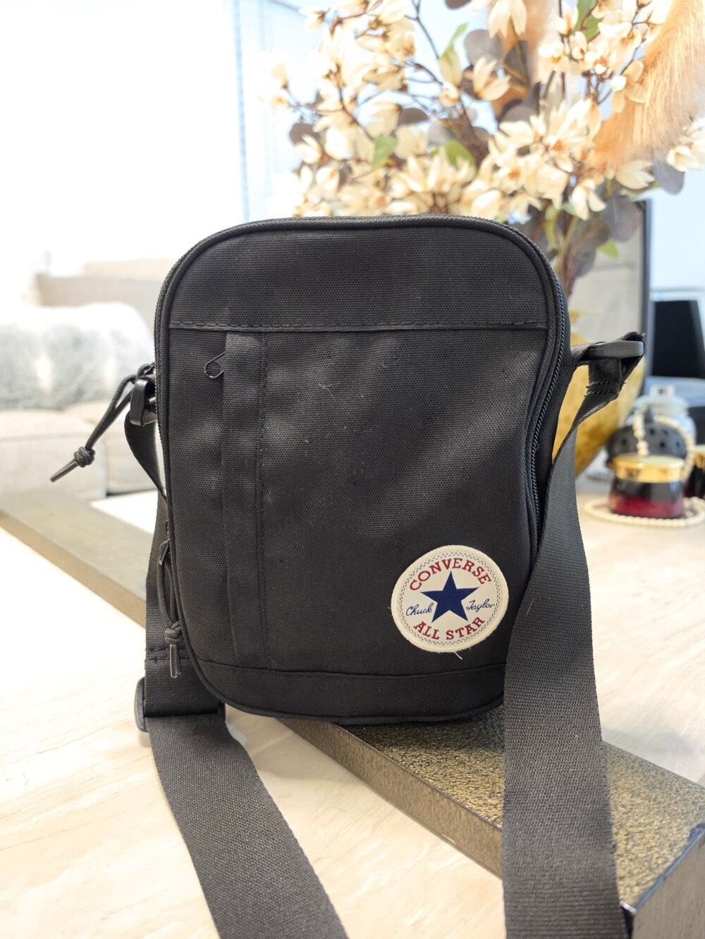 black converse all star poly crossbody shoulder man small bag